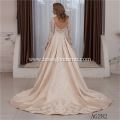 V Neck White A Line Floor Length Imported Plus Size Wedding Dress Korea